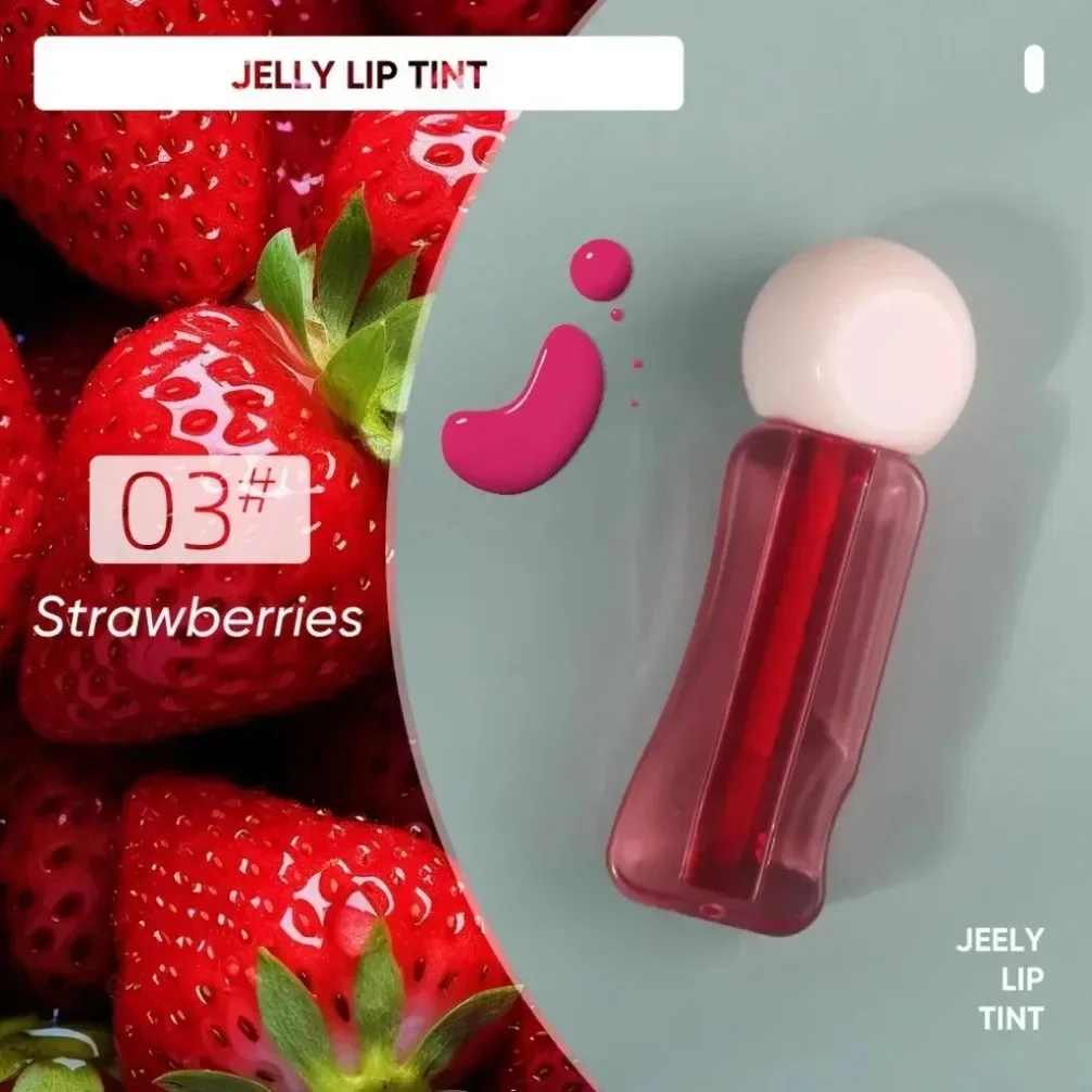 3ml Lip Cheek Eyeshadow 3 in 1 Lip Gloss Lipstick Fruit Juice Lip Tint Private Label Custom Logo Vegan Makeup Wholesale