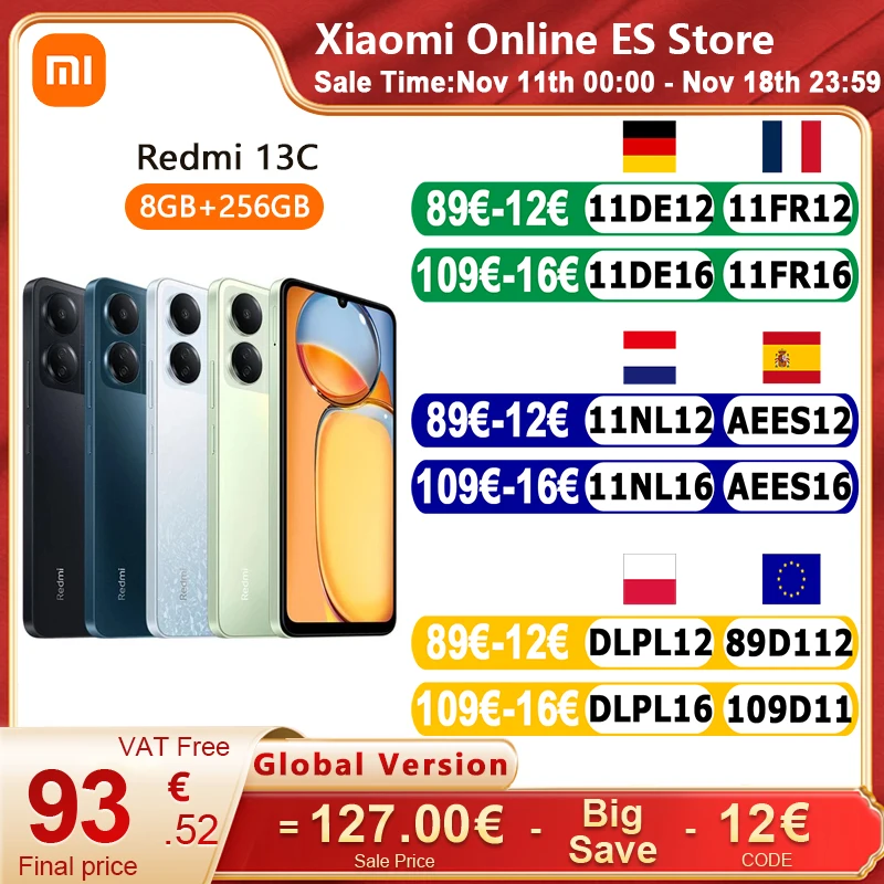 Global Version Xiaomi Redmi 13C Smartphone 5000mAh Battery 6.74