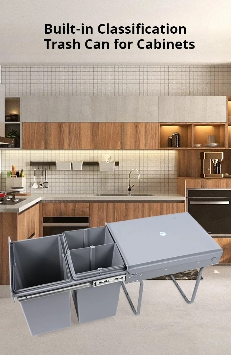 New Century Embedded Garbage Can Large Capacity Classification Garbage Can Kitchen Sliding Rail Garbage Can Toilet