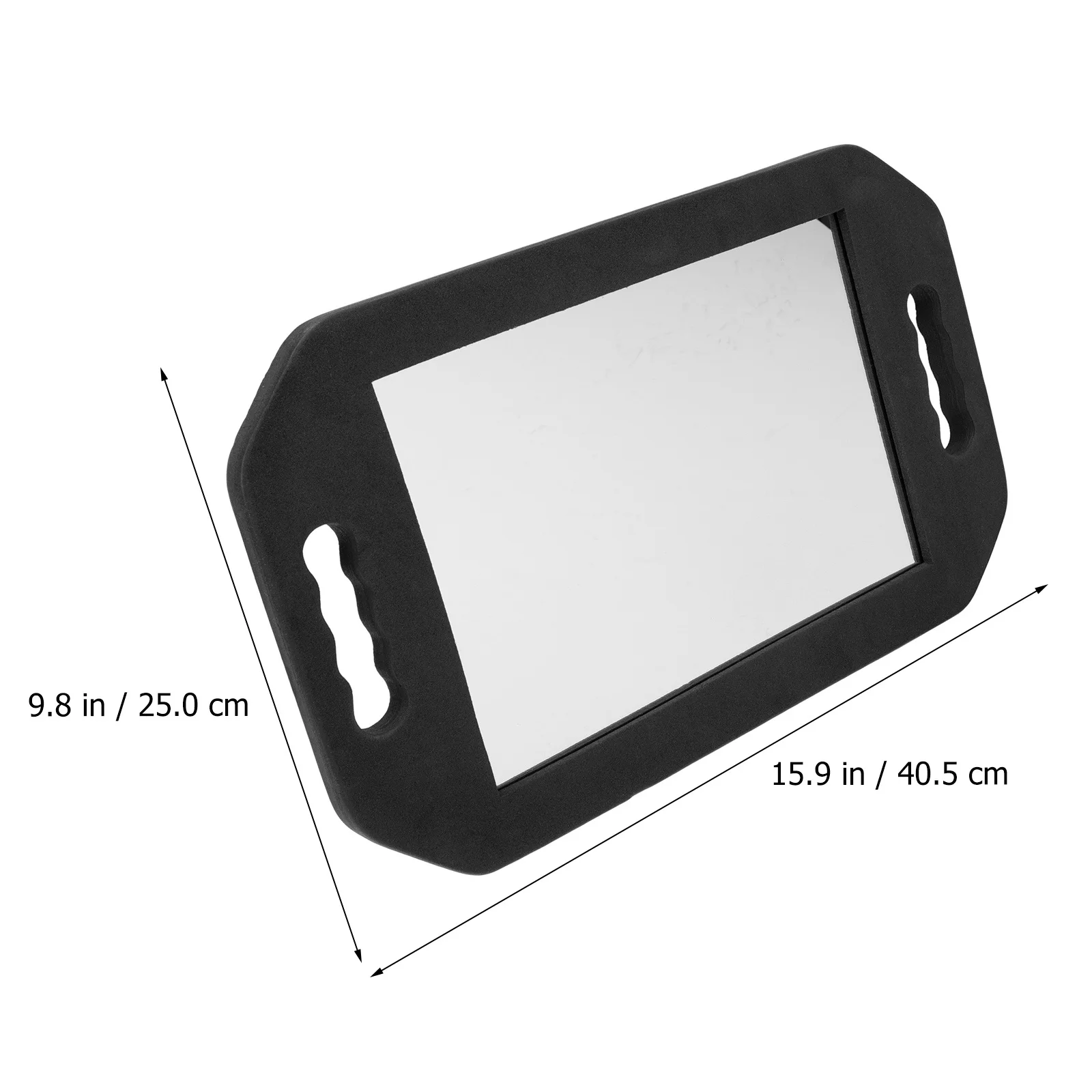 1개 폼 프레임 직사각형 거울 프리미엄 유리 메이크업 핸드헬드 뷰티 살롱 여행용 휴대용 듀얼 핸들 클리어 리플렉션