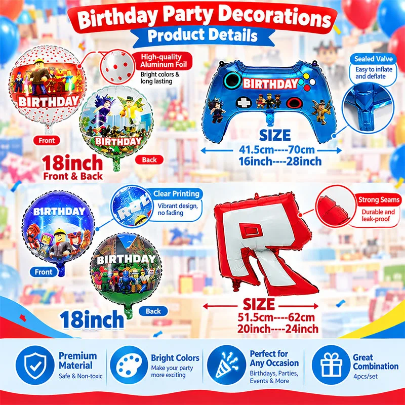 Roblox-Cartoon-Animations-Thema Geburtstagsfeier Outdoor Indoor Dekoration Aluminiumfolienballon Feier Geschenk Dekoration – Detail 2