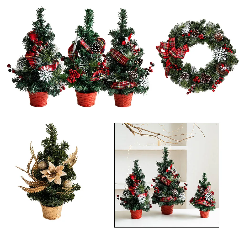 شجرة اصطناعية شجرة عيد الميلاد حفلة عيد الميلاد تعبئة مريحة ديكور طويل الأمد شجرة عيد الميلاد البلاستيكية للمكتب #5