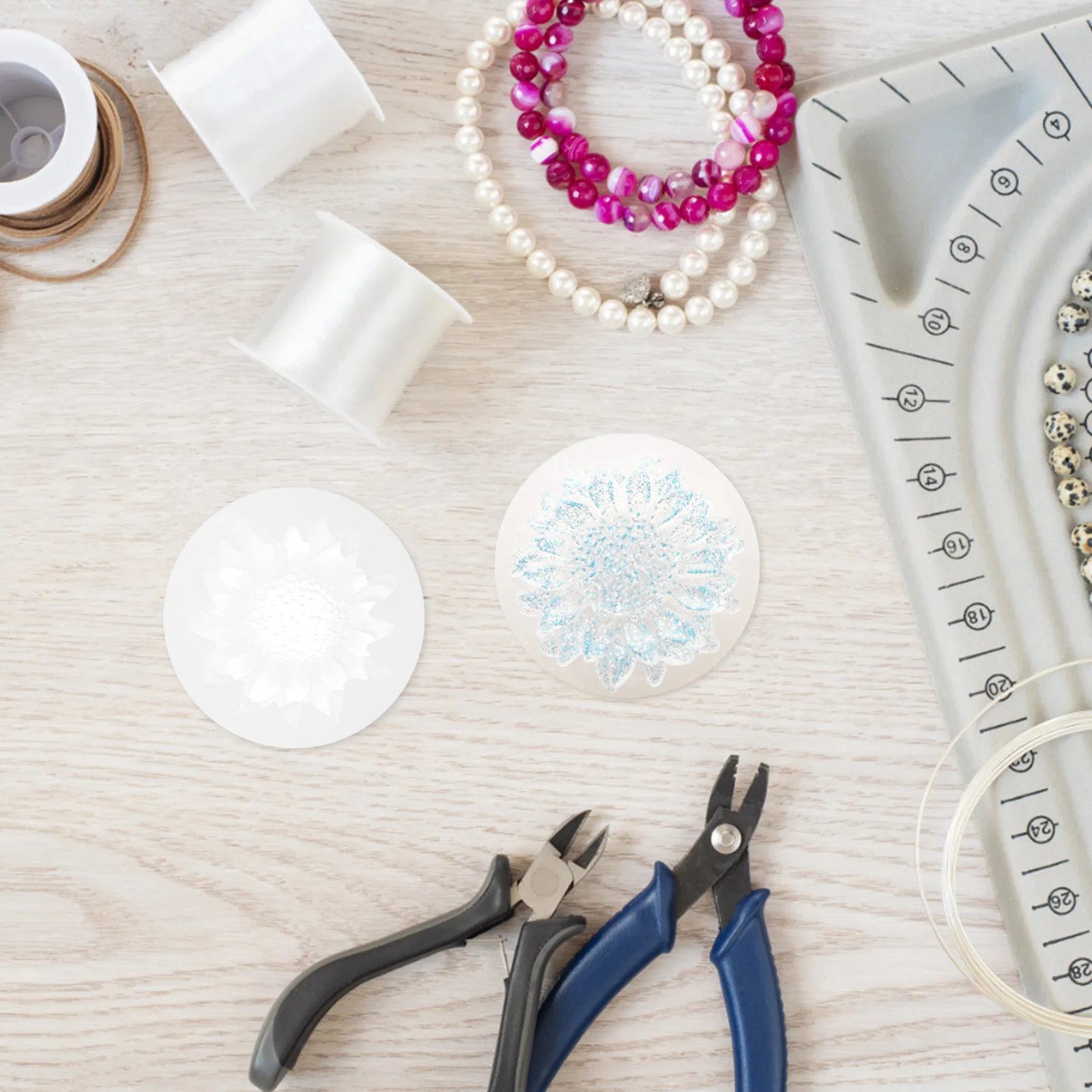 

6Pcs 3D Flower Resin Epoxy Mold DIY Jewelry Making Mould Accessory Easy Clean Reusable 3D Flower Silicone Mold