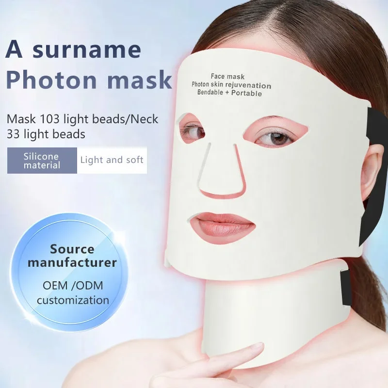 LED Facial Mask Light Therapy 7 Colors Skin Tightening LED Facial Light Therapy Mask