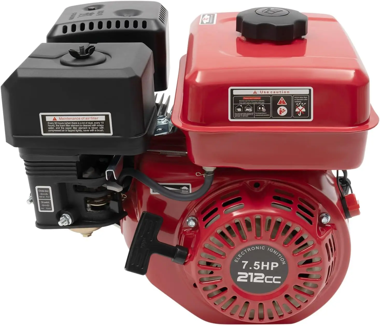 7.5HP Gas Power Household Engine Petrol Motor, 4-Stroke Pull Start Gas Engine Irrigation Air-Cooled Petrol Motor, 3000W