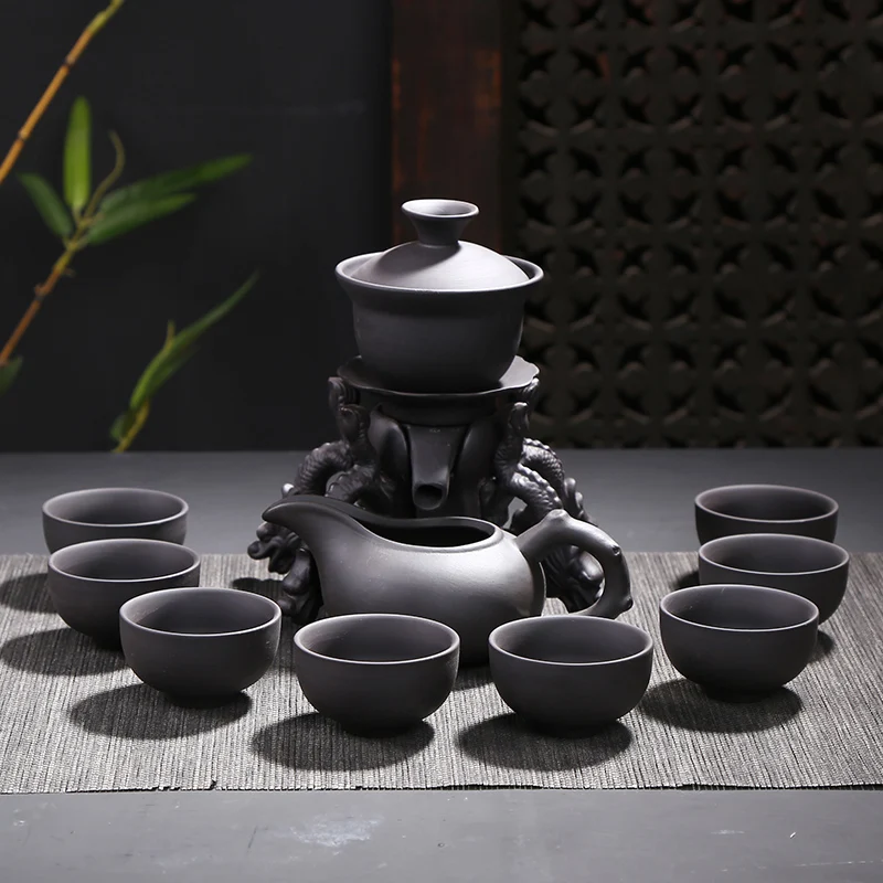 Purple Sand Ceramic Automatic Home Creative Lazy Anti-Scald Simple Kung Fu Teapot Tea Cup Tea Making Device