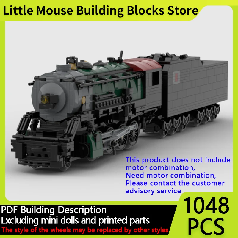 

City Car Model MOC Building Bricks Type 2-8-0 Steam Locomotive Modular Technology Gifts Holiday Assemble Children Toys Suit