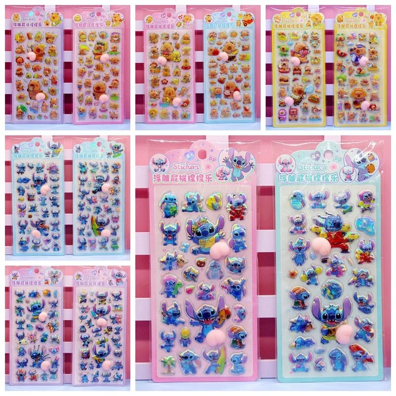 2026年新作 可愛い漫画風3Dレーザー加工ステッカー 子供向けDIY楽しいステッカー 携帯電話ケース 水筒デコレーションステッカー おもちゃ