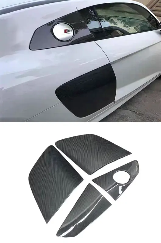 

OEM-стиль сухого углеродного волокна, боковая дверная панель, задняя треугольная накладка на окно, крыло для Audi R8 2016-2023, комплекты кузова