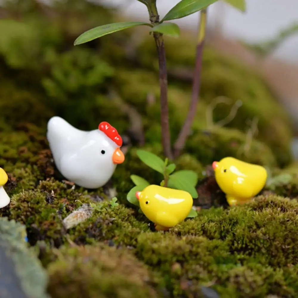 Precioso jardín de hadas, Micro paisaje, resina, pequeño huevo de gallina, Henroost, adorno, estatuilla, decoración en miniatura
