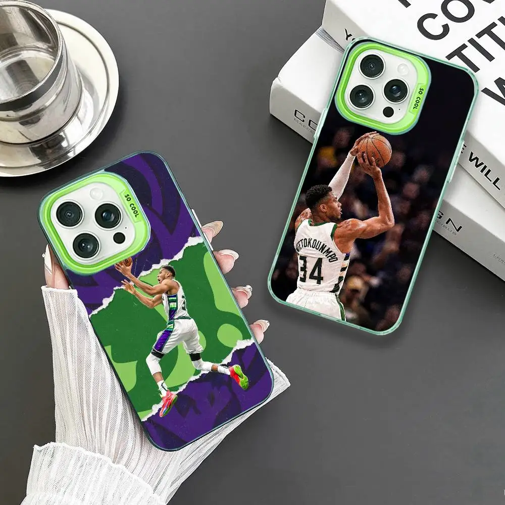 

G-Giannis Antetokounmpo Phone Case For iPhone 16,15,14,13,12,11,Mini,Pro,MAX Green Matte Shockproof Cover