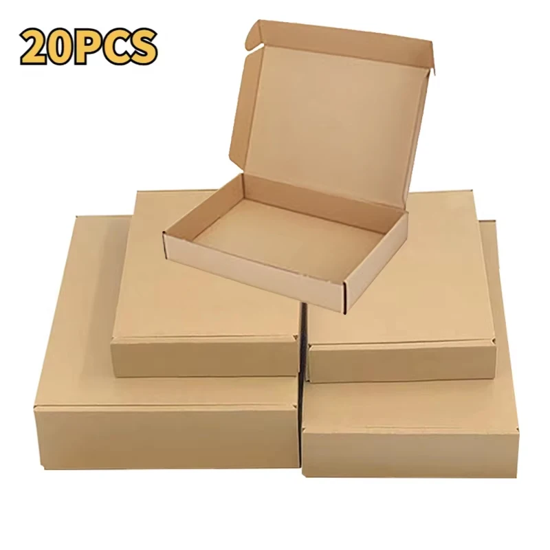 

20Pcs Business Use Transport Boxes Super Hard Brown Cardboard Boxes Are Used For Transportation Packaging And Mailing Carton