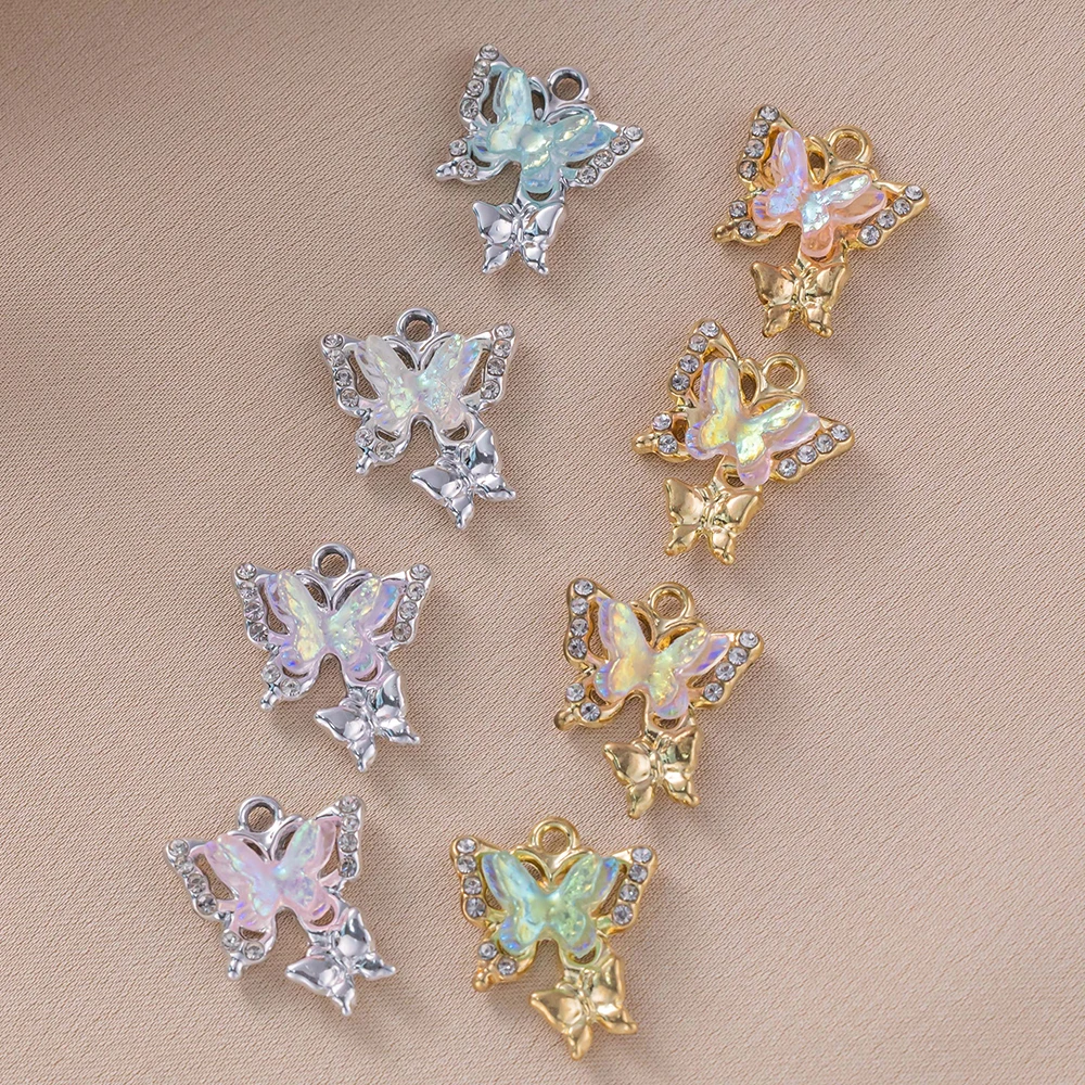 10 개/몫 DIY 귀걸이에 대 한 동물의 매력 나비 - Butterfly Pendant Necklace 리뷰 및 가격