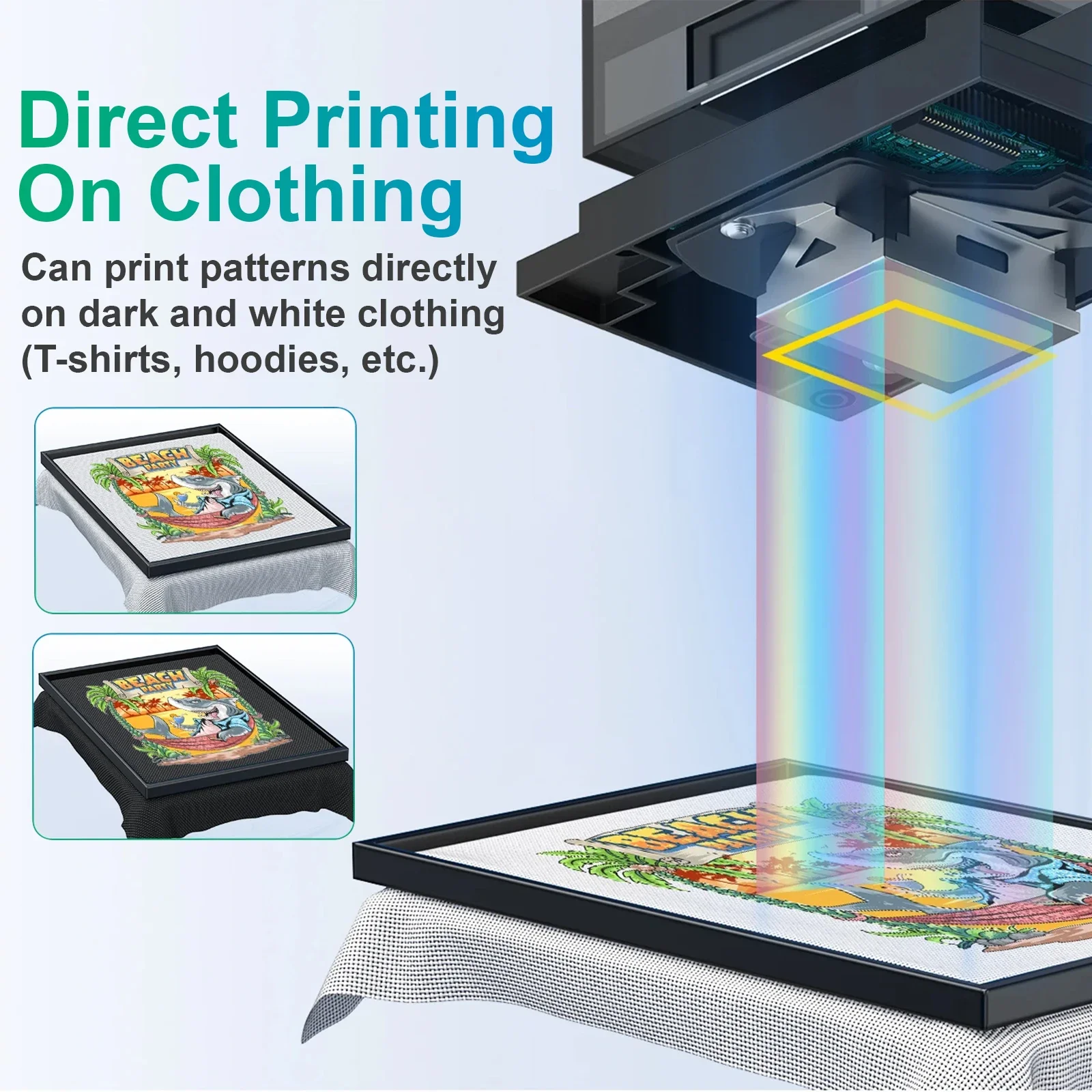 طابعة VEVOR A3 DTG L805 DTG طابعة مسطحة طباعة مباشرة إلى الملابس A3 آلة طباعة تي شيرت A3 DTG طابعة الملابس
