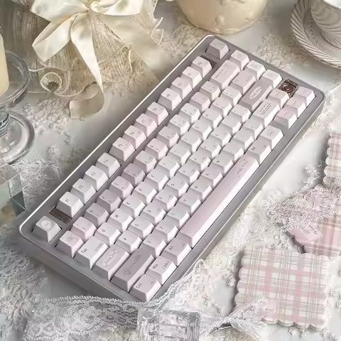 Xiaoli Roll Pink Brown Theme Keycaps Set PBT Cherry Profile Custom Original Handmade Keycaps for Mechanical Keyboard Accessories