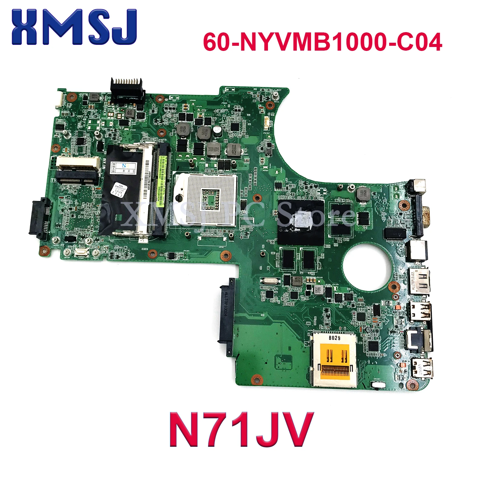 

For ASUS N71JV Laptop Motherboard 69N0HQM10C04 60-NYVMB1000-C04 GT325M 1GB HM55 S989 Suportar I3 I5 CPU