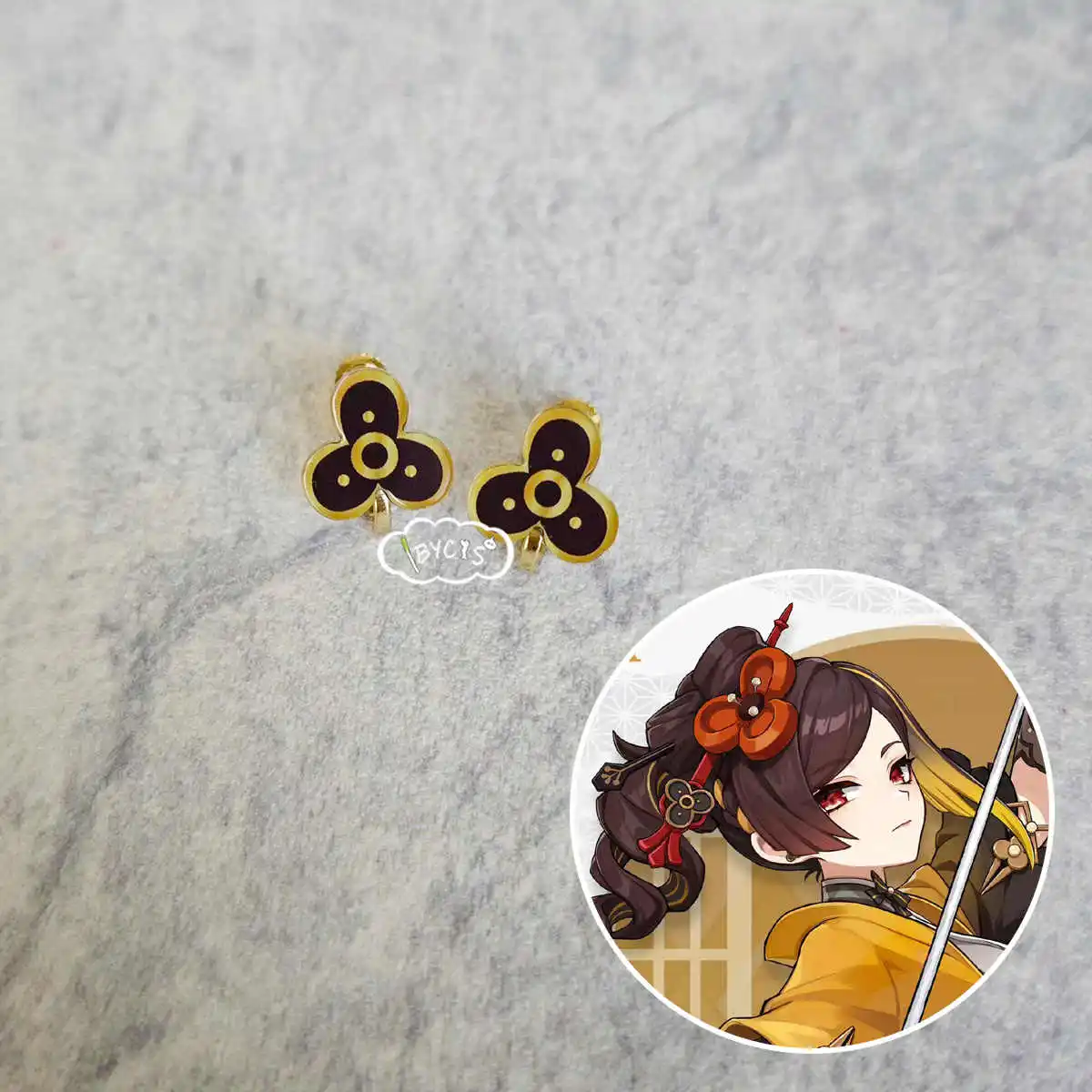 Anime Chiori Genshin Impact Cosplay Costume Earclip Earrings Ear Studs Game Jewelry Accessories Props Gift