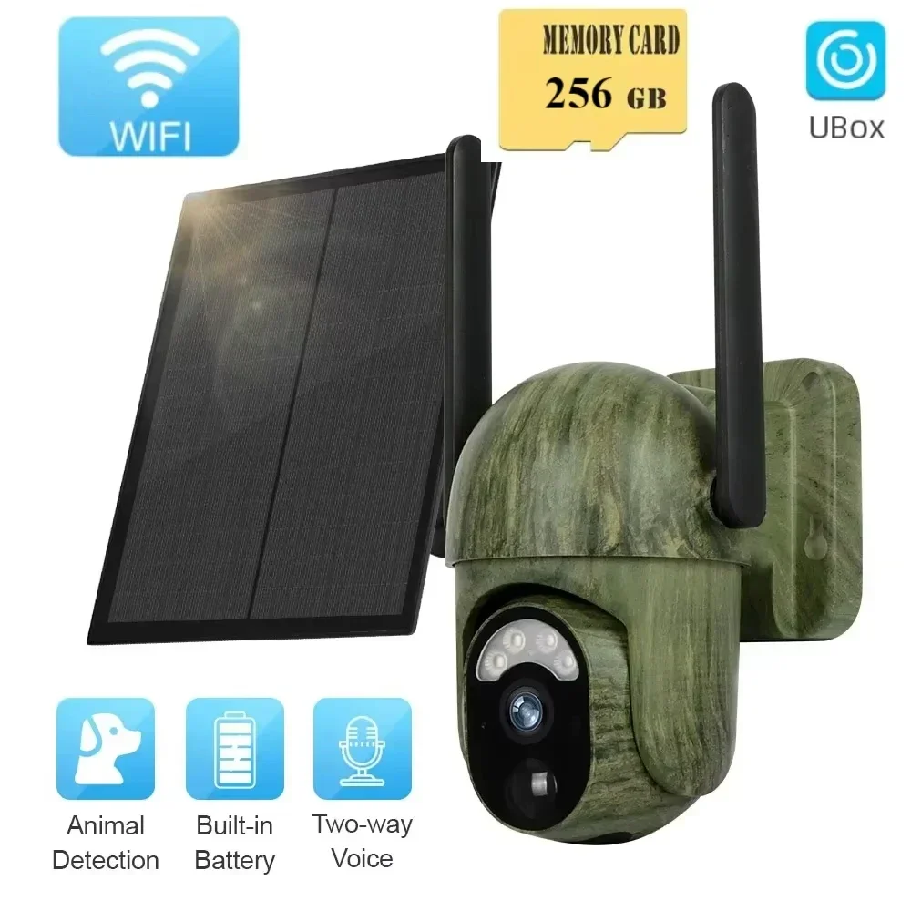 4MP 4G/WIFI Solar Security Camera Wireless Outdoor WiFi Human/Animal Detection 2-Way Talk IP66 Waterproof Wildlife Solar Camera