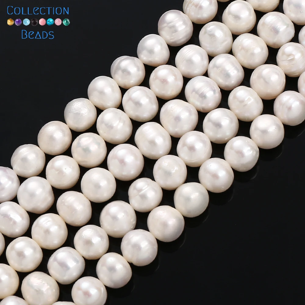 9-10mm High Quality Natural Freshwater Pearl Beads Round Shape Loose Beads for Jewelry Making DIY Necklace Bracelet