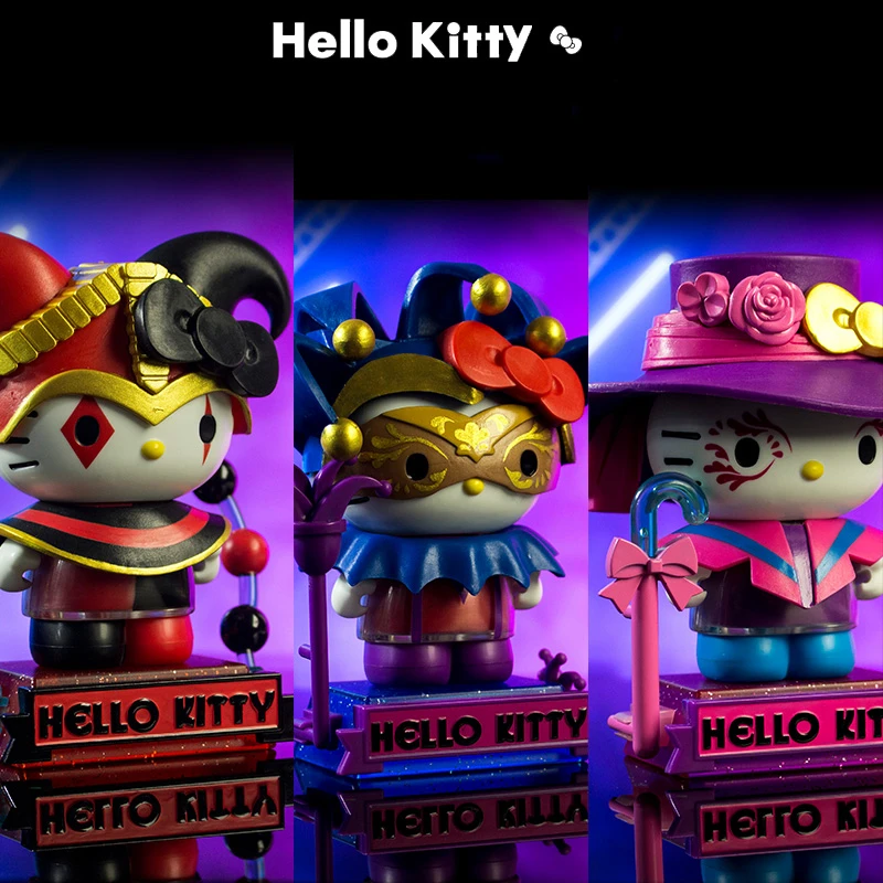 ใหม่ 9 ชิ้น Hello Kitty กล่องตาบอดการ์ตูนตัวอักษร Cyberpunk Joker สไตล์เด็กของขวัญ Surprise Lucky คอลเลกชันลึกลับ