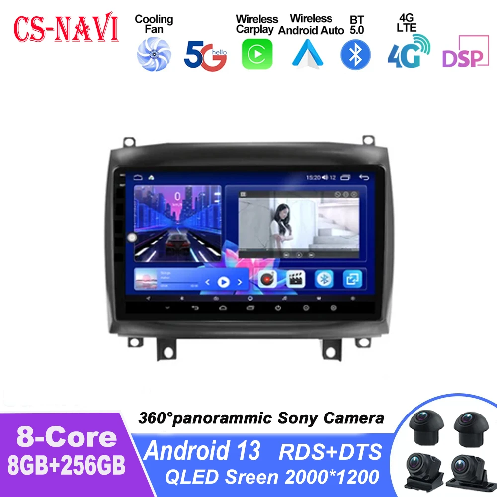 

Android 13 For Cadillac CTS 2003 - 2007 Car Radio Multimedia System Navigation GPS Auto Carplay WIFI 4G DSP BT QLED Sreen