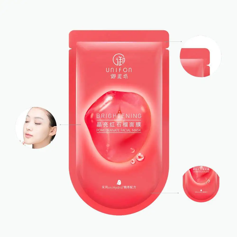 Unifon Red melograno idratante idratante schiarente Set per la cura della pelle di base 7 pezzi maschera facciale