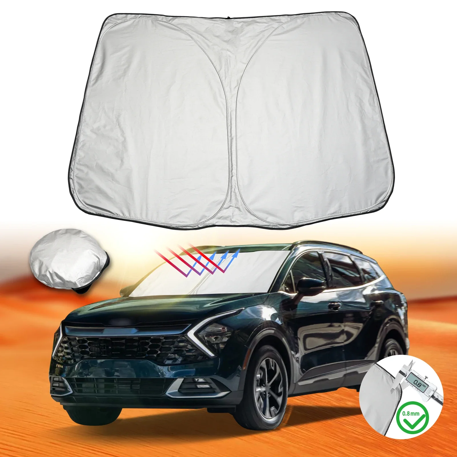 Car windshield sunshade all models common front window sunshade cover silver exterior protective sports accessory