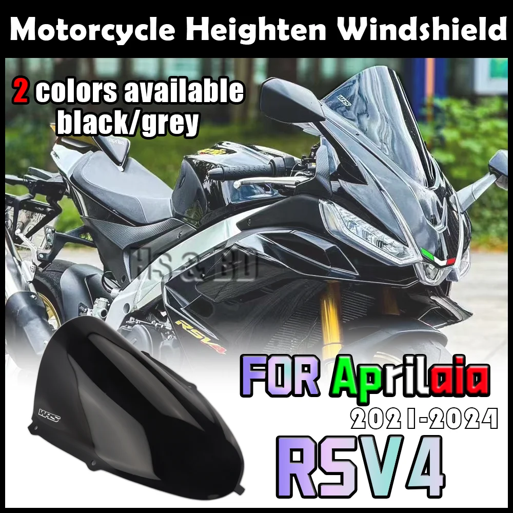 Motorcycle Windshield For Aprilia RSV4 2021-2024 Windscreen Heighten Windshield Enlarge Wind Spoiler Cover Fairing WR S Racing