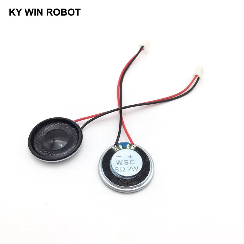 2pcs New Ultra-thin speaker 2 ohms 8 watt 2W 8R speaker Diameter 28MM 2.8CM thickness 5MM with PH2.54 terminal wire length 10CM