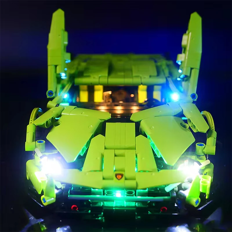 LEGO T2007 테크니컬 럭셔리카 로고 빌딩 블록 세트, RC DIY LED 라이트 키트, 블록 모델 없음