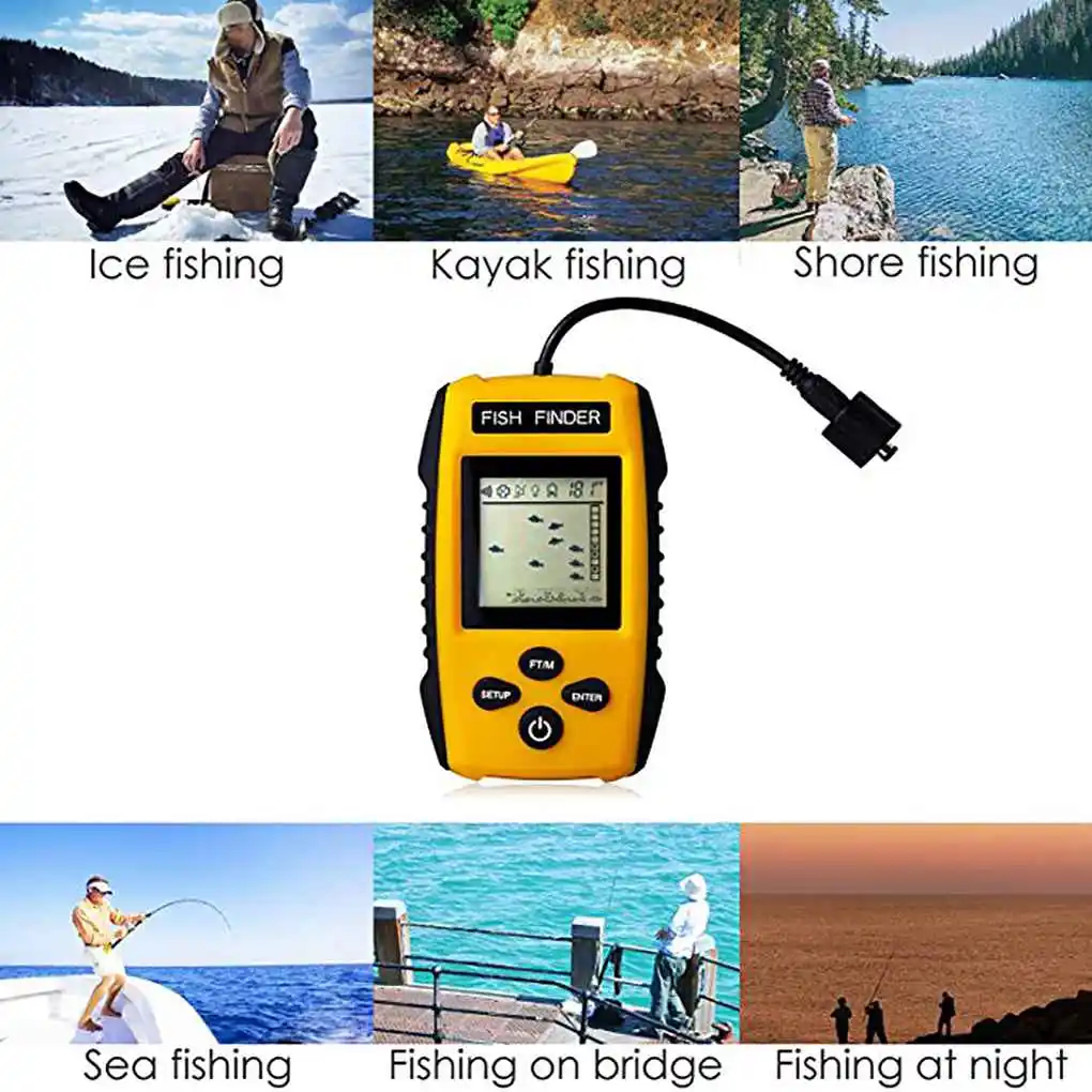 Updated Version Venterior Portable LCD Display Fish Finder Handheld Wired Sensor Fishfinder