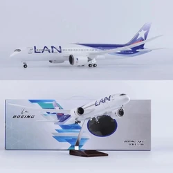 1:130 Scale 43cm 787 Boeing Aircraft Chile LAN Air B787 Airplane Model Die-Cast Resin Aircraft Ornament with LED Lights