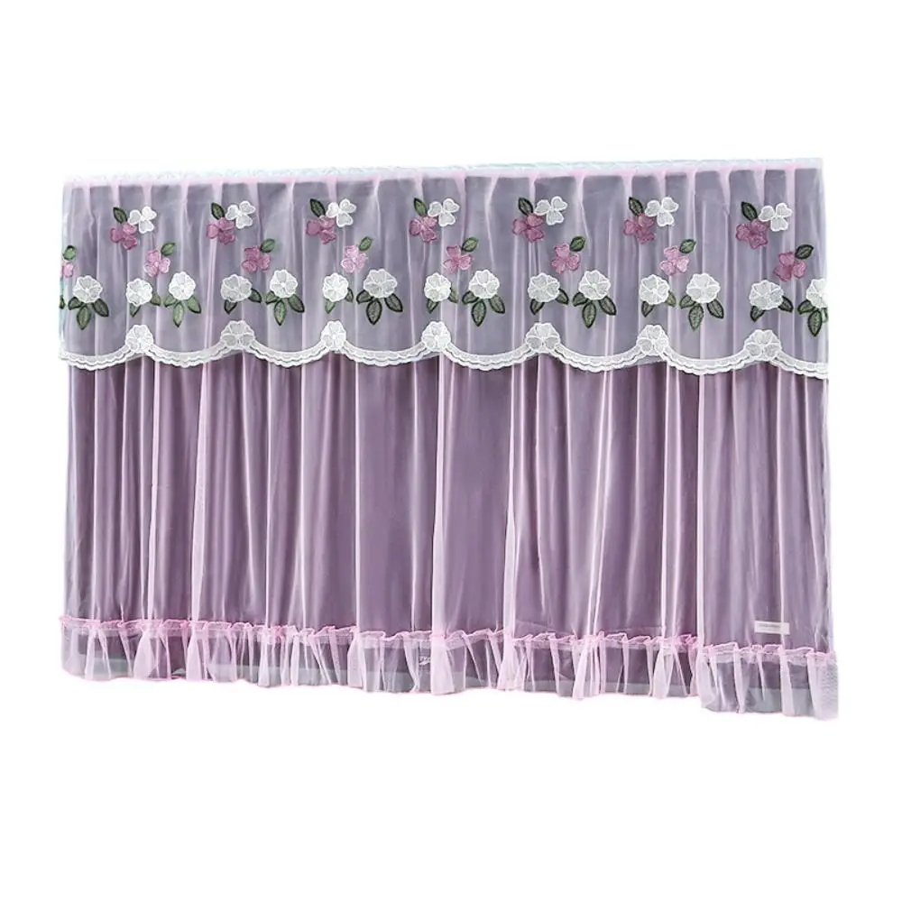 

Durable 32 Inch TV Dust Cover Ultra-thin Embroidered Lace LCD TV Protective Cover Wall Mounted TV Screen Monitor Cloth