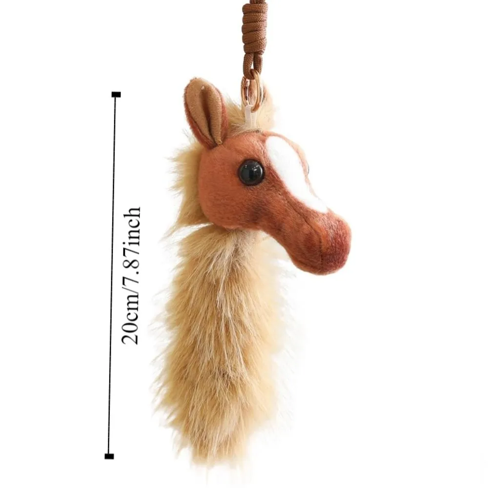 Engraçado pp algodão pônei cabeça pingente fofo confortável cavalo brinquedo de pelúcia portátil dos desenhos animados mascote pônei boneca mochila decoração
