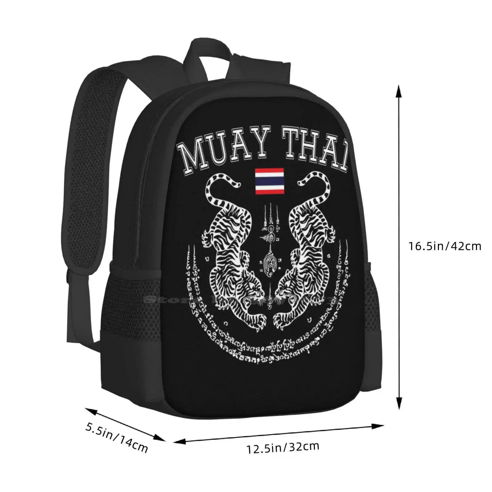 Muay Thai-mochila de Kickboxing para hombre y mujer, morral con diseño de patrón de arte Marital, Muay Thailand, para estudiantes universitarios y adolescentes