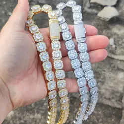 ESKEEM Hip Hop Clustered Tennis Chain for Men Iced Out Zircon Necklace Rapper Rock Jewelry Wholesale