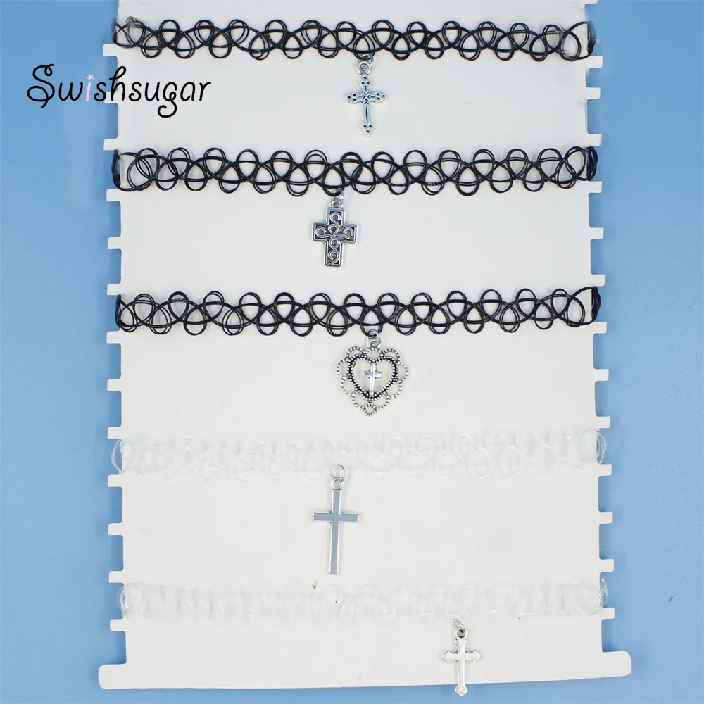 Elastic Metal Charm Beads Pendant Necklace Tattoo Choker Necklace Personality Neck Chain Jewelry Findings