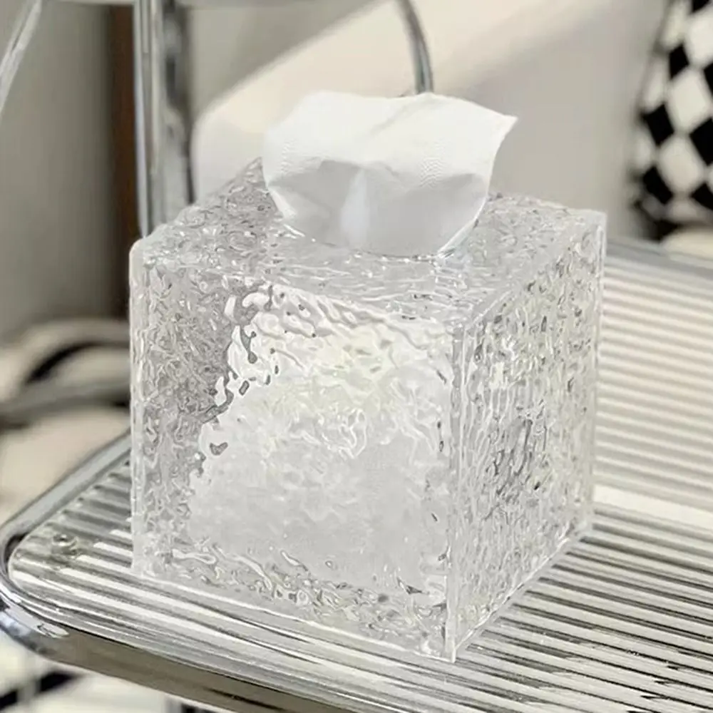 Impermeável Papel Higiênico Rolo Suporte, Ice Cube Luz, Luxo Limpar Guardanapo Titular Caixa, Padrão Glaciar Quadrado, Tecido Facial Caso