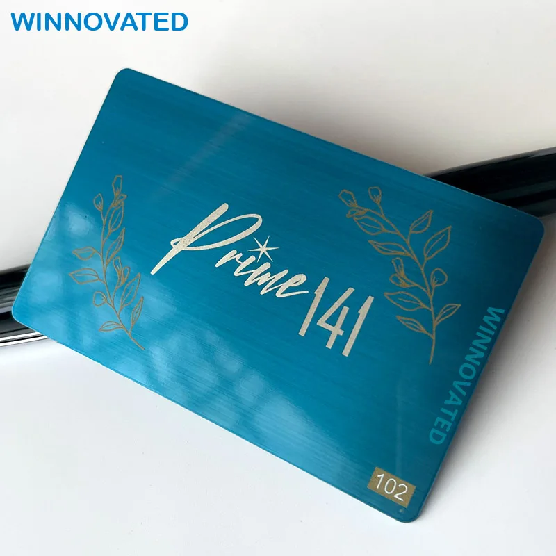 Customized product Original Factory Antique 0.5MM 0.8MM Brushed Blank Metal Card With Logo