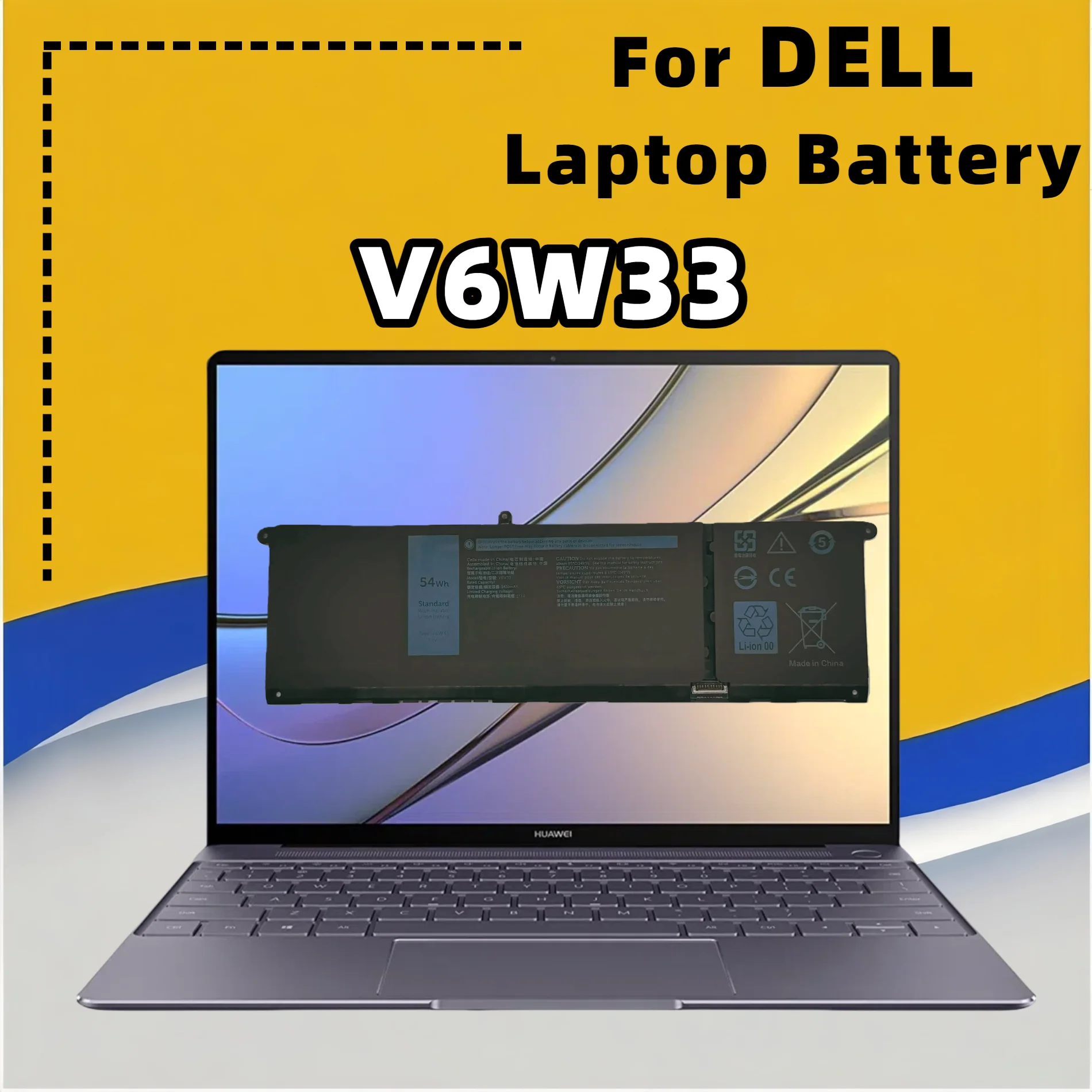 FRLESUI For Dell Inspiron 5510 5515 5310 5415 5418 3510 3511 3515 5410 2-in-1 7415 2-in-1 Series V6W33 G9J10 Laptop Battery