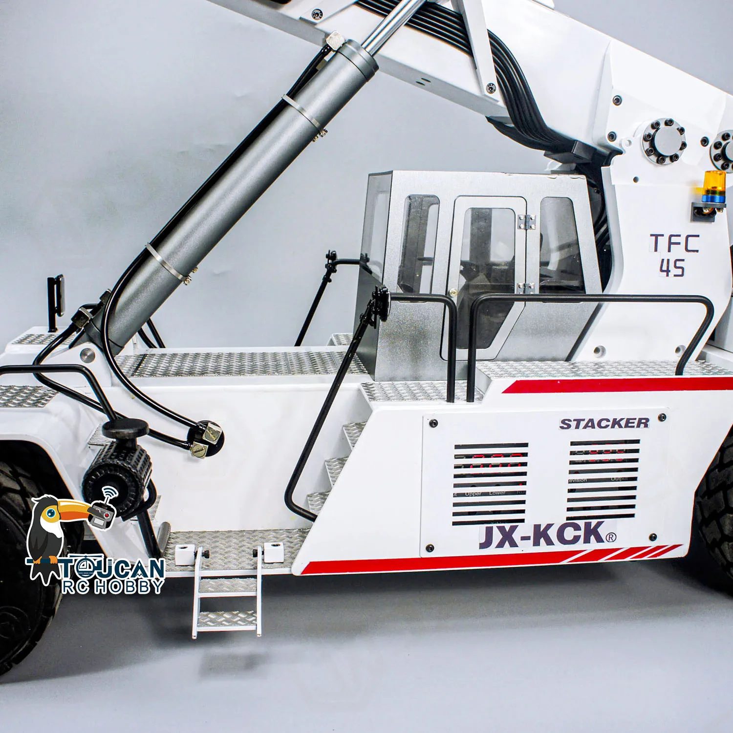 New Arrival 1/14 JX-KCK RC Hydraulic Reach Stacker TFC45 Radio Control PL18EVLITE Container Handler Trucks Vehicle Cars Model