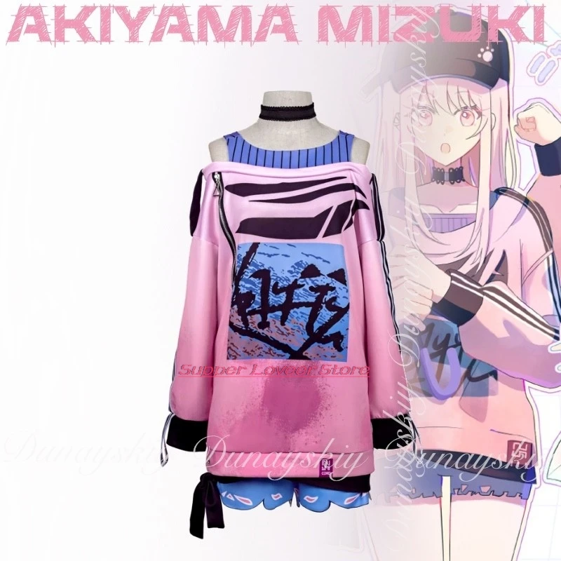 

Anime Cosplay Project SEKAI: COLORFUL STAGE! feat. Game AKIYAMA MIZUKI CosplayPink Blue Women Hanlloween Outfits
