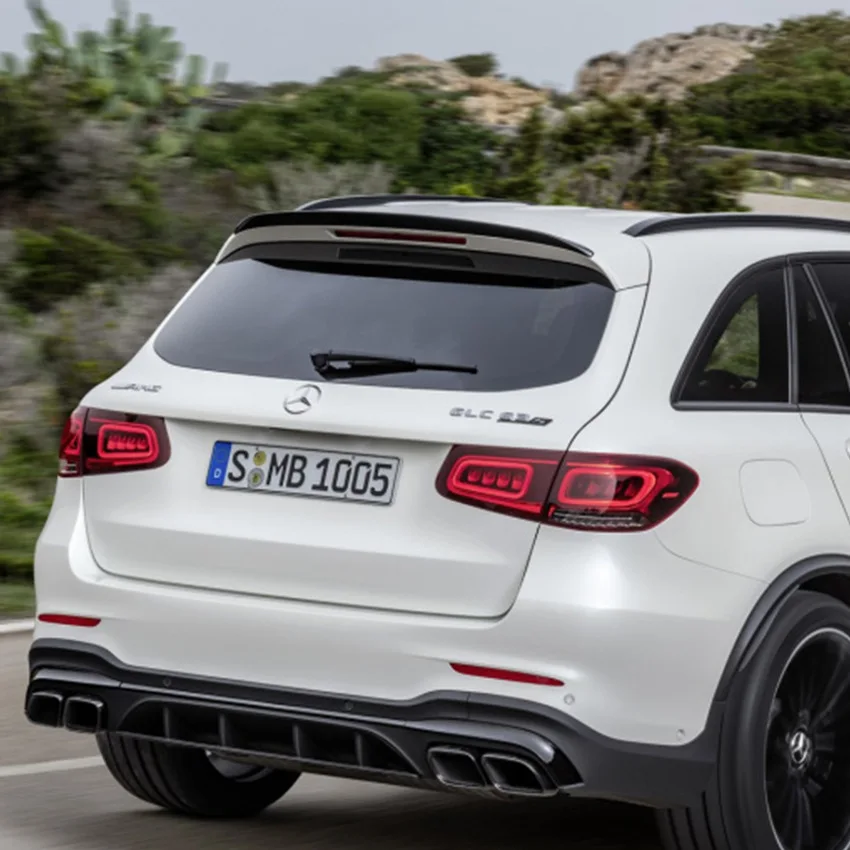 Car Rear Spoiler Wing Trunk Lip For Benz GLC X253 W253 GLC43 GLC63 GLC200 GLC260 GLC300 2016-2022 Glossy Black/Carbon Fiber Look