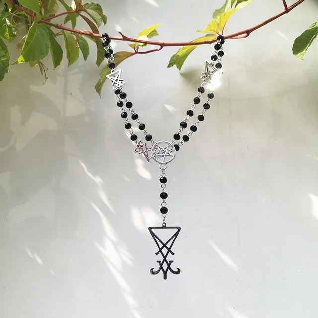 Baphomet Rosary/Mystery Rosary/Baphomet Rosary/Baphomet Rosary Necklace/Satan Goat Mendes Gift Altar Necklace