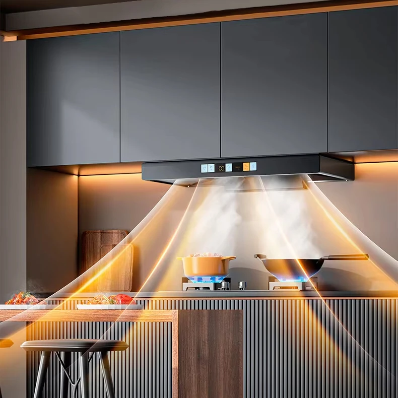 Intelligent 900mm Wall-mounted Range Hood Customized Commercial Stainless Steel Extractor Easy to Clean Electric Power Source