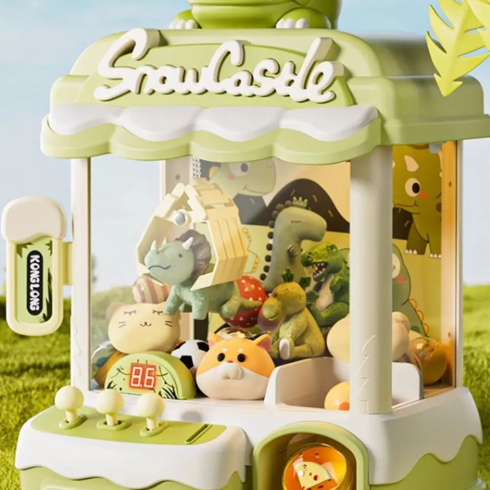 

Dinosaur/Bunny Doll Claw Machine Timed Battle Claw Catch Toy Machine Joystick Control 10 Dolls&Eggs Automatic Doll Machine