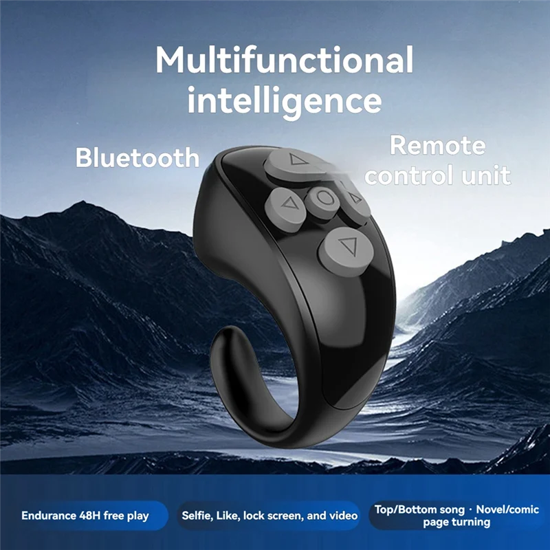 Controller FULL-Ring E-Book Page Turner Telecomando istantaneo Anello Controller video musicale Fortiktok IOS Android Laptop Bianco