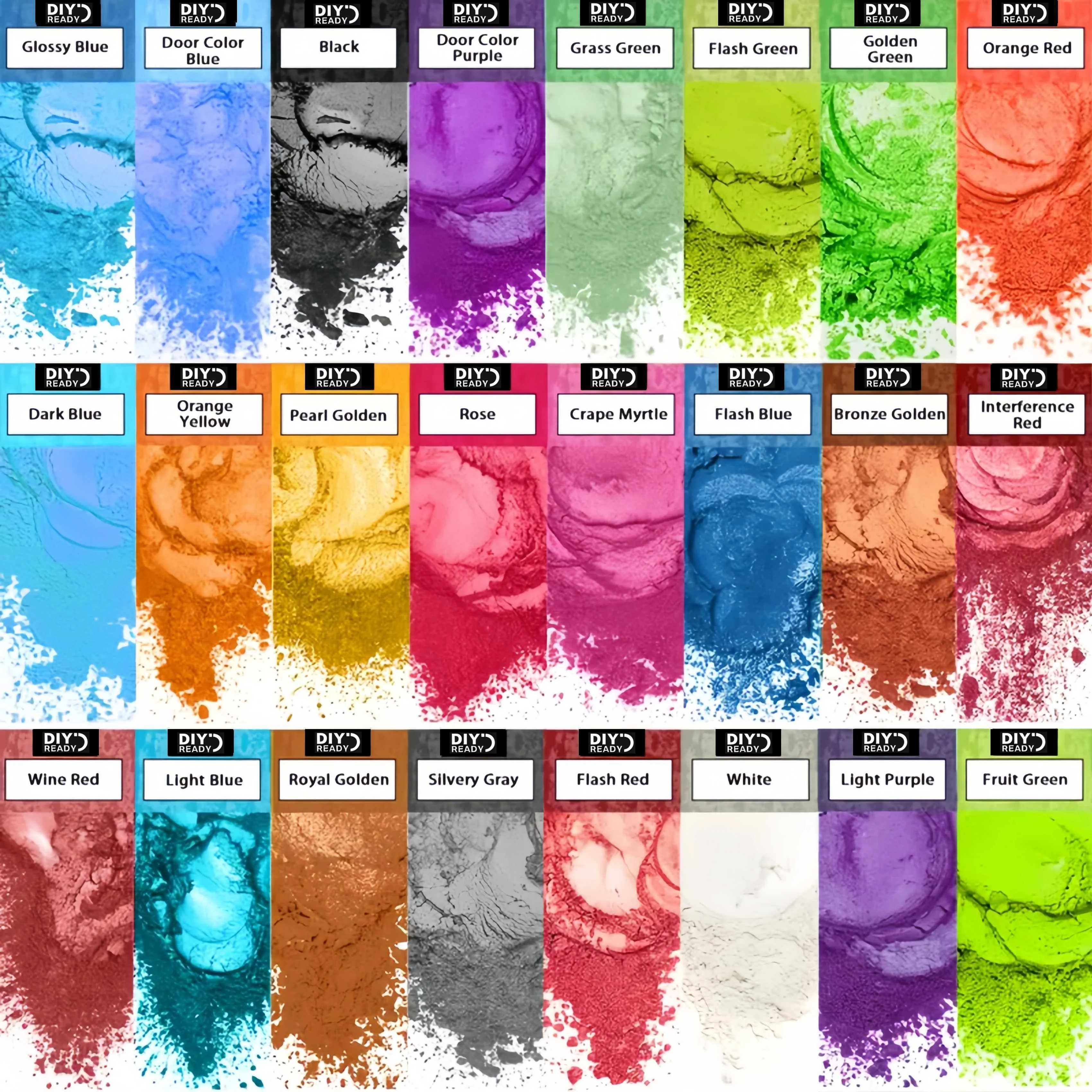 24 Colors/8 Colors 5 Grams 0.18 Ounces of Pearlescent Mica Powder in Different Colors, Vibrant Epoxy Resin Dyes, DIY Jewelry Crafts, Long-Lasting Colored Pigments, Art and Craft Kits, Suitable for Candle Making, DIY Crafts, Woodwork River Tabletops, Liquid Pigment Mixtures, Coasters, and Jewelry Making