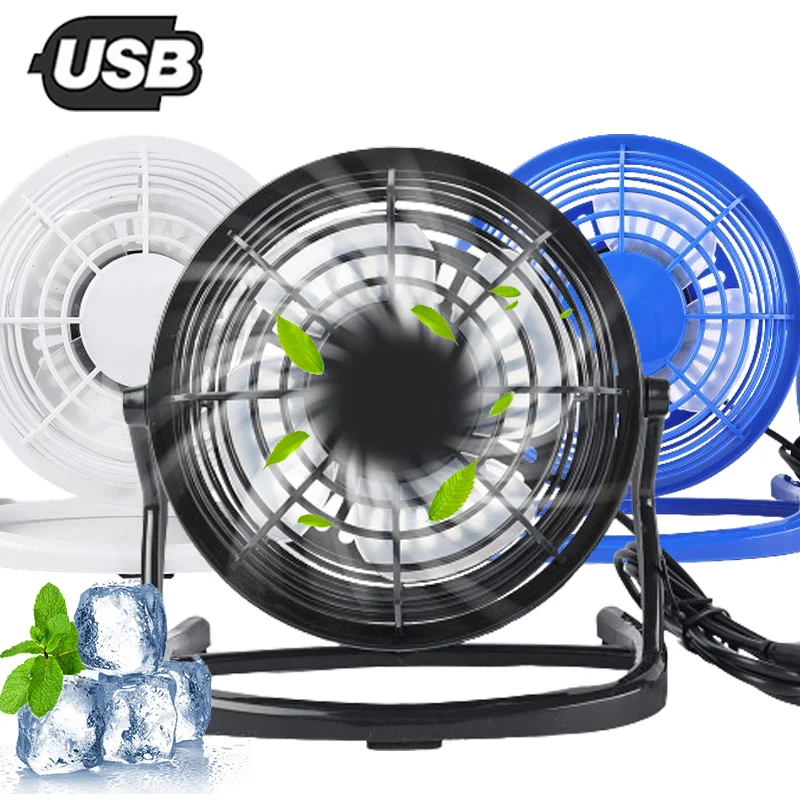 Mini USB Desk Fan Adjustable Tilt Stand Cooling Fan Ultra-quiet Electric Portable Small Fans For Desktop Office Table PC