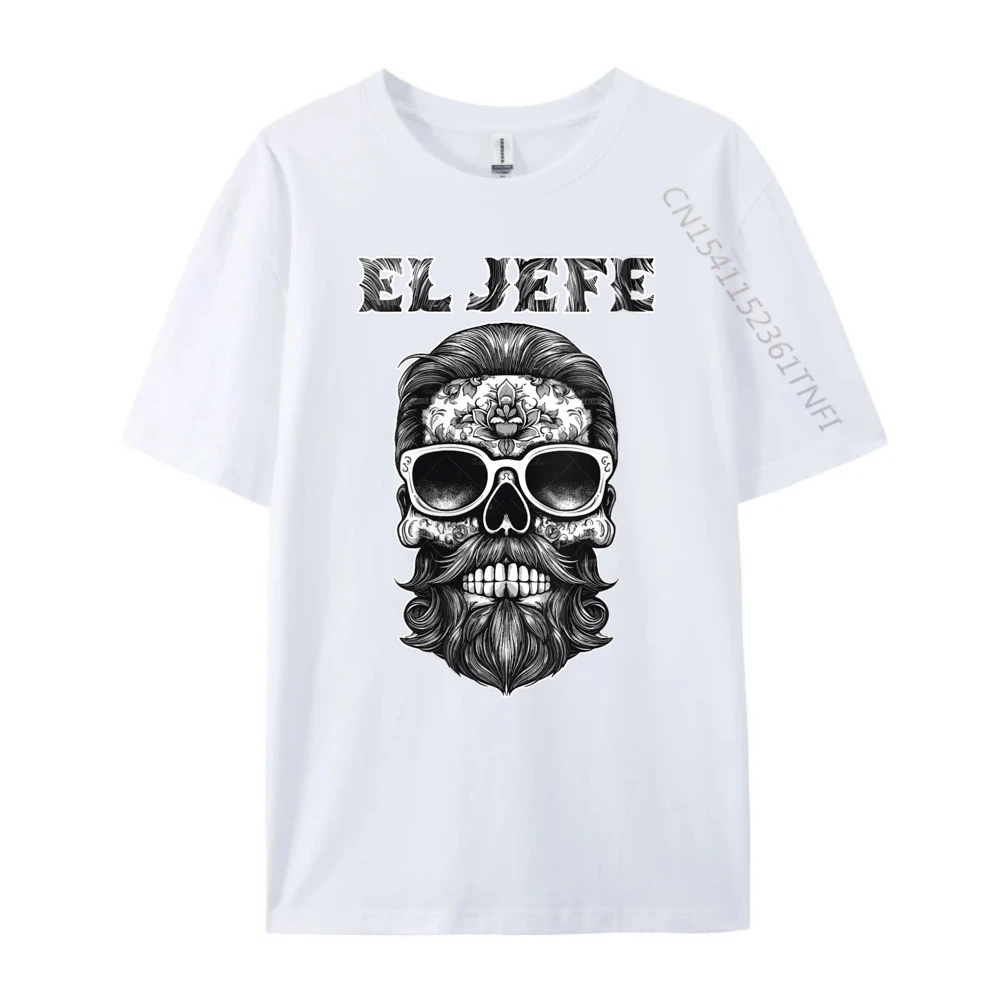 

Womens El Jefe Sugar Skull Men Dia De Los Muertos Mexican Black Graphic T Shirts Men's Shirt designer clothes